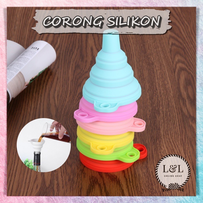 Corong Air | Corong Minyak | Corong Lipat Bulat Karet Silikon Flexsible | Portable Foldable Silicone