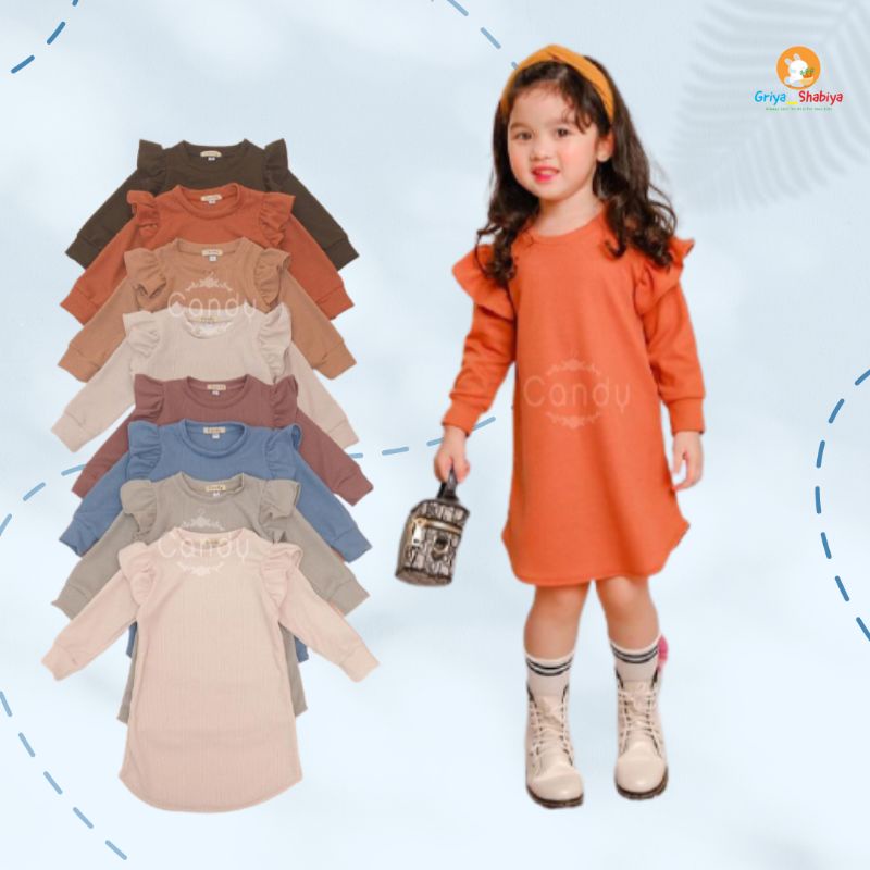 Yuri dress anak perempuan bahan waffle un*qlo 1-5tahun