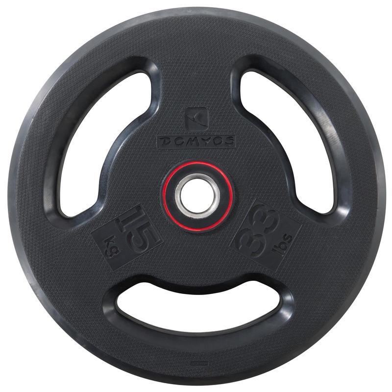 DOMYOS - 3GRIP WEIGHT PLATE BESI KIT 15 KG 28MM / PLATE / WEIGHT PLATE