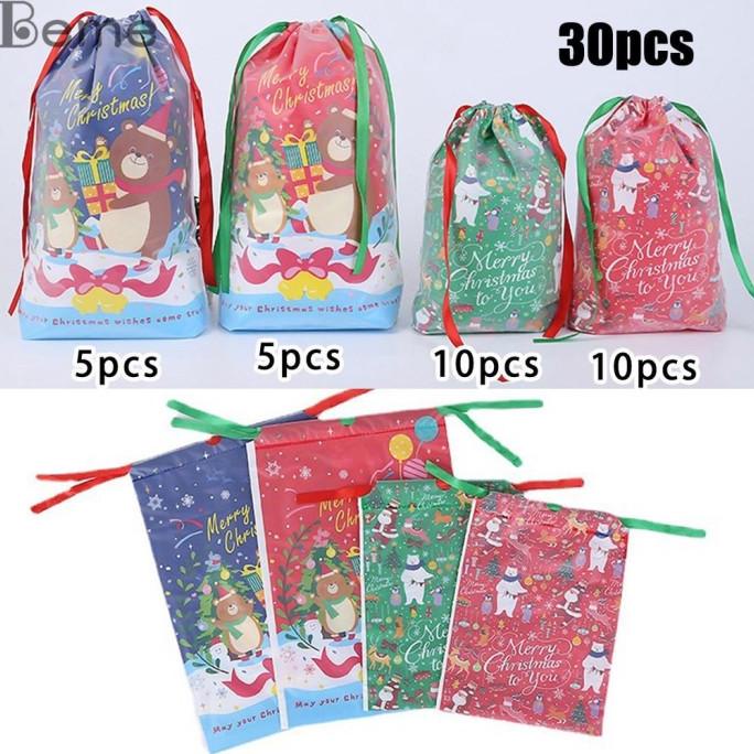 

30PCS DRAWSTRING CANDY BAG CHRISTMAS GIFT PACKAGING BAG GIFT STORAGE B DGFXG6563