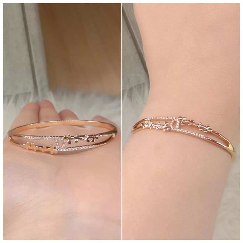 La Vienne - Aksesoris Perhiasan Gelang Bangle Titanium Wanita Anti Karat - Nayra