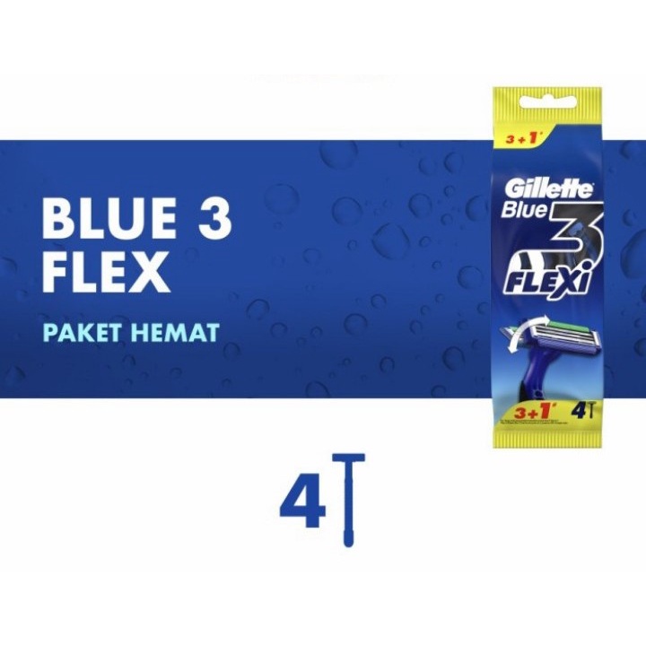 ALAT PISAU CUKUR KUMIS JENGGOT GILLETTE BLUE 3 FLEXI SET ISI 4