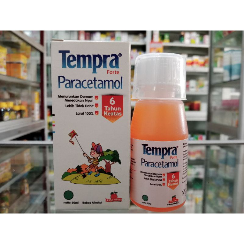 Tempra Forte Sirup 60ml | Rasa Jeruk | 6Thn Keatas | Obat Demam &amp; Nyeri