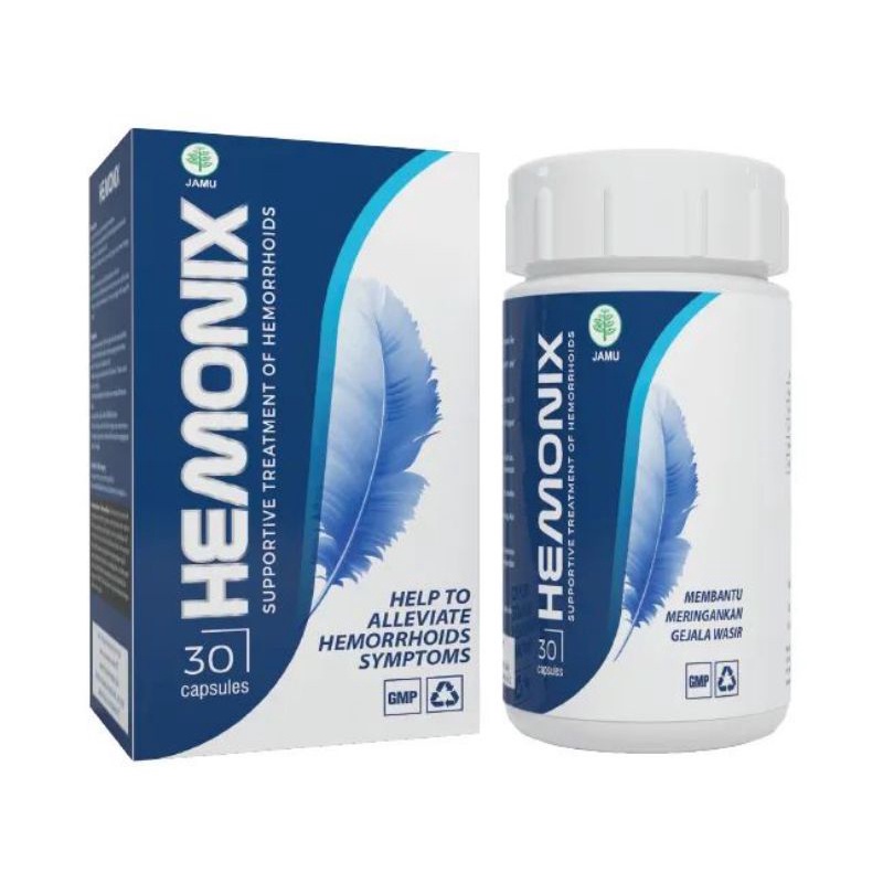 HEMONIX Asli Original Obat Herbal Wasir Ambeien Ambiyen 30 Capsule Bpom
