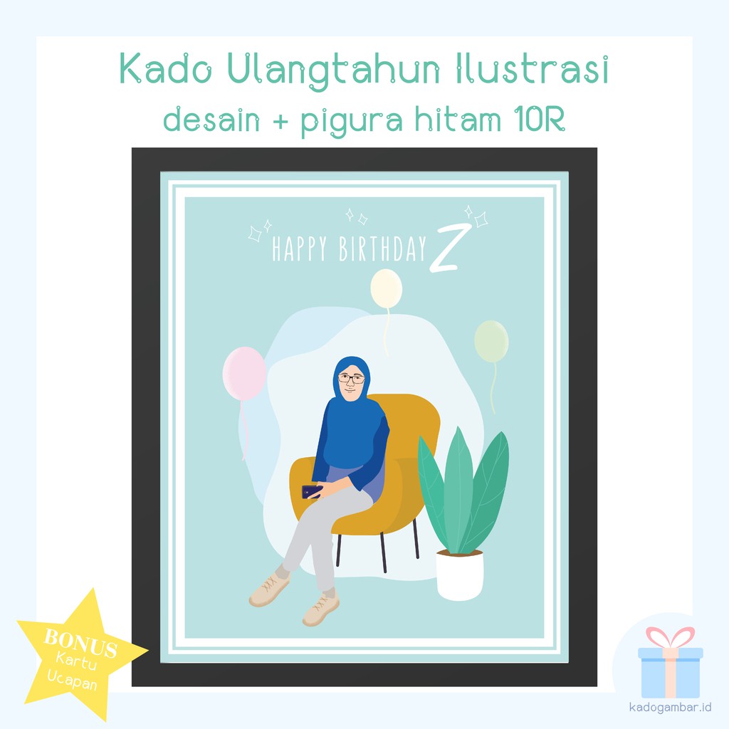 

Kado Gambar Ulang Tahun Ilustrasi size 10R BONUS Kartu Ucapan | kadogambar.id