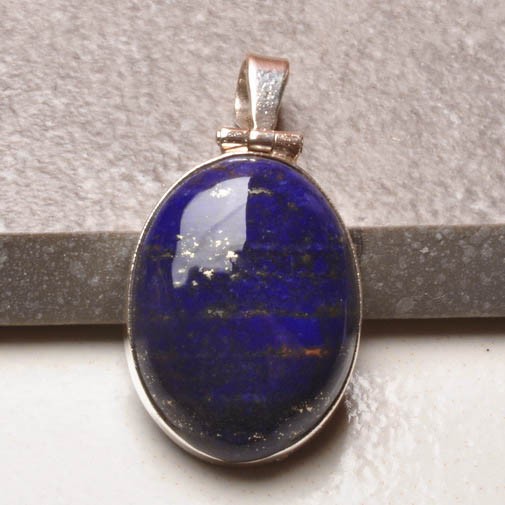 Natural Lapis Lazuli Gemstone Pendant 925 Sterling Silver JWG139