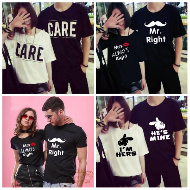 CP CARE cp right cp hero hitam putih COUPLE  ATASAN MURAH BAJU KAOS PASANGAN COUPLE KEKINIAN