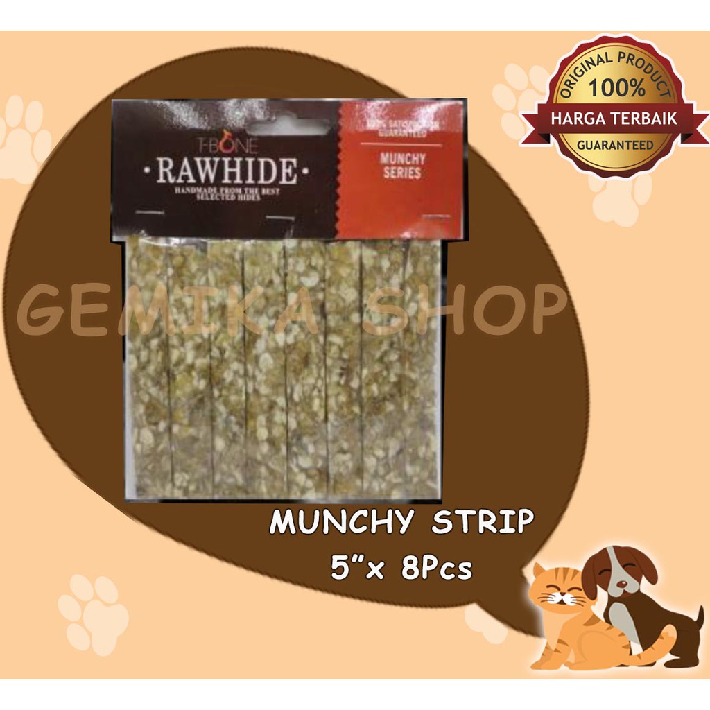 RAWHIDE T-BONE MUNCHY | SNACK ANJING | DOG FOOD
