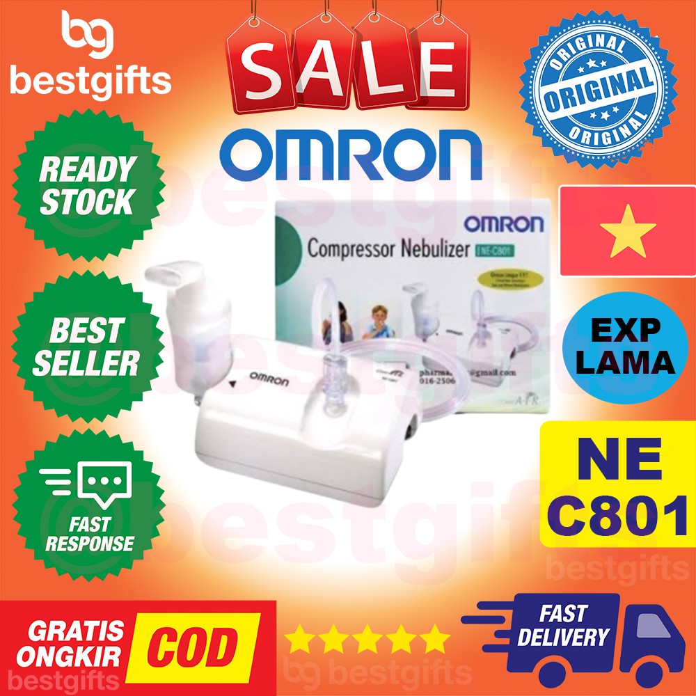 OMRON COMPRESSOR NEBULIZER NE C801 KOMPRESOR KIT ALAT INHALASI PERNAPASAN NEBULASI ANAK ANAK DEWASA