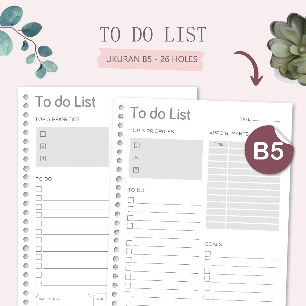 

Kertas binder B5 - To do list Loose leaf by bukuqu