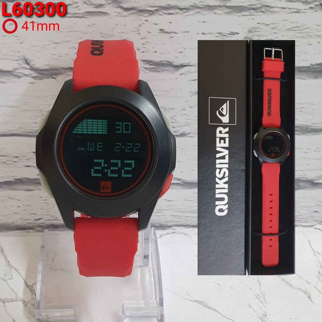 Jam tangan sport digital LED TIME Quiksilver Water Resist Original