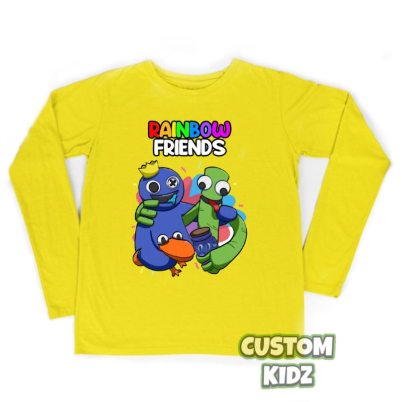 Baju atasan kaos anak unisex Rainbow Friends lengan panjang