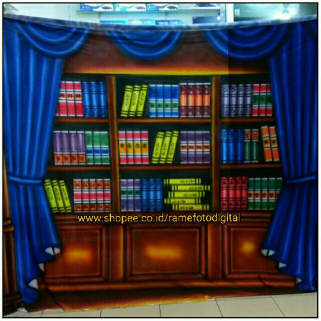 Background foto layar foto kain muslin WISUDA BIRU 3x2 5 