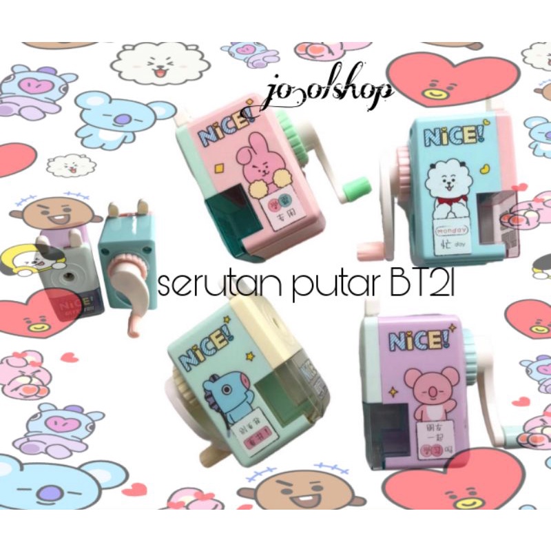

RAUTAN PENSIL / PENGASAH PENSIL / SERUTAN PUTAR BT21 /SERUTAN PENSIL ANAK MODEL DUDUK