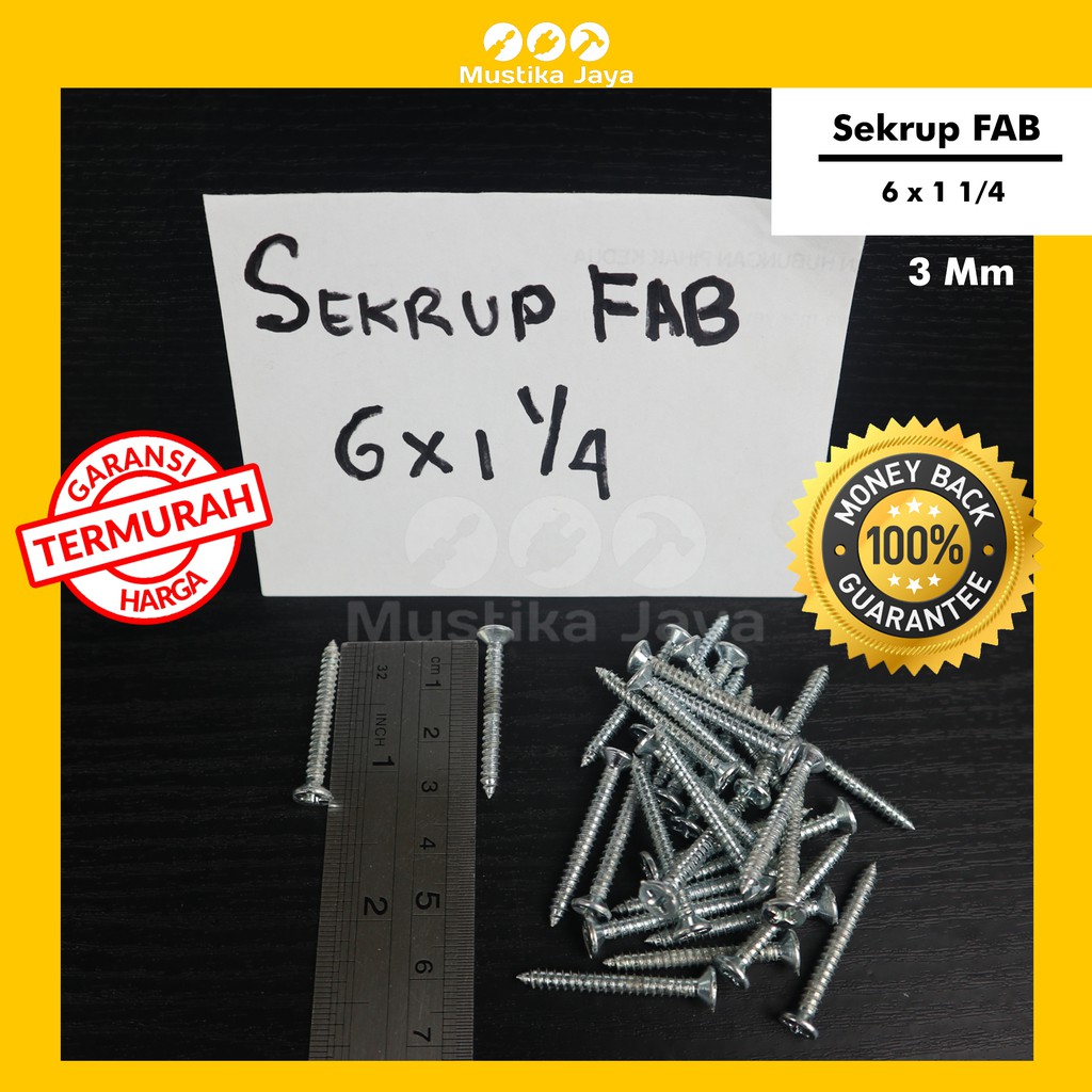 Sekrup FAB 6 x 1 1/4  100pcs