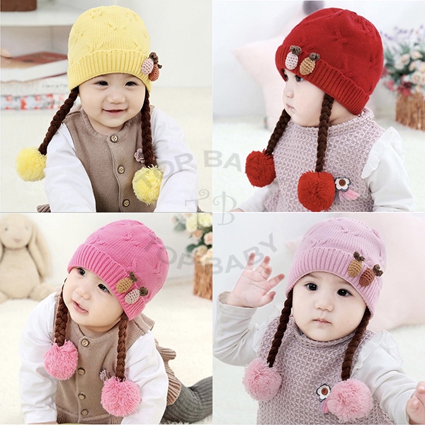 Topi Kupluk Kepang Pineapple - 4722