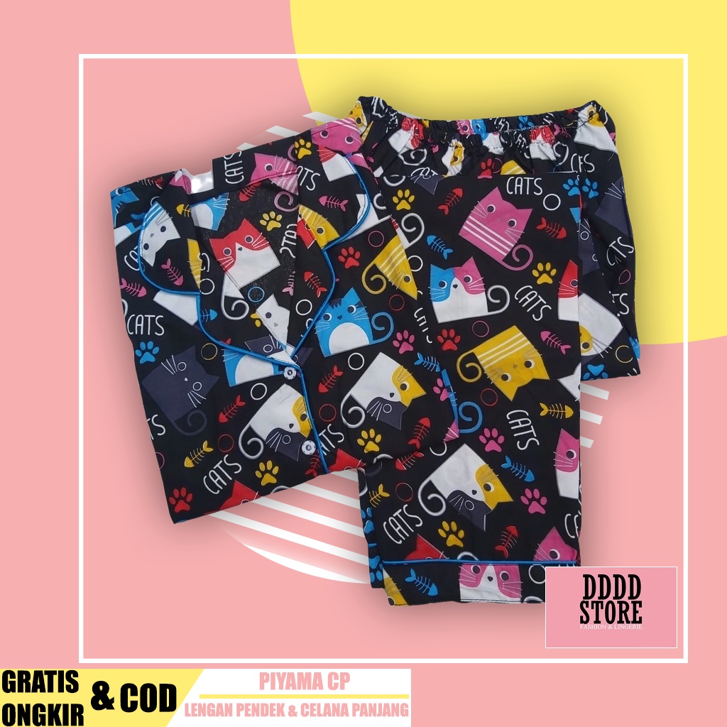 BAJU TIDUR WANITA/PIYAMA WANITA DEWASA KATUN MOTIF KOTAK ORIN CP