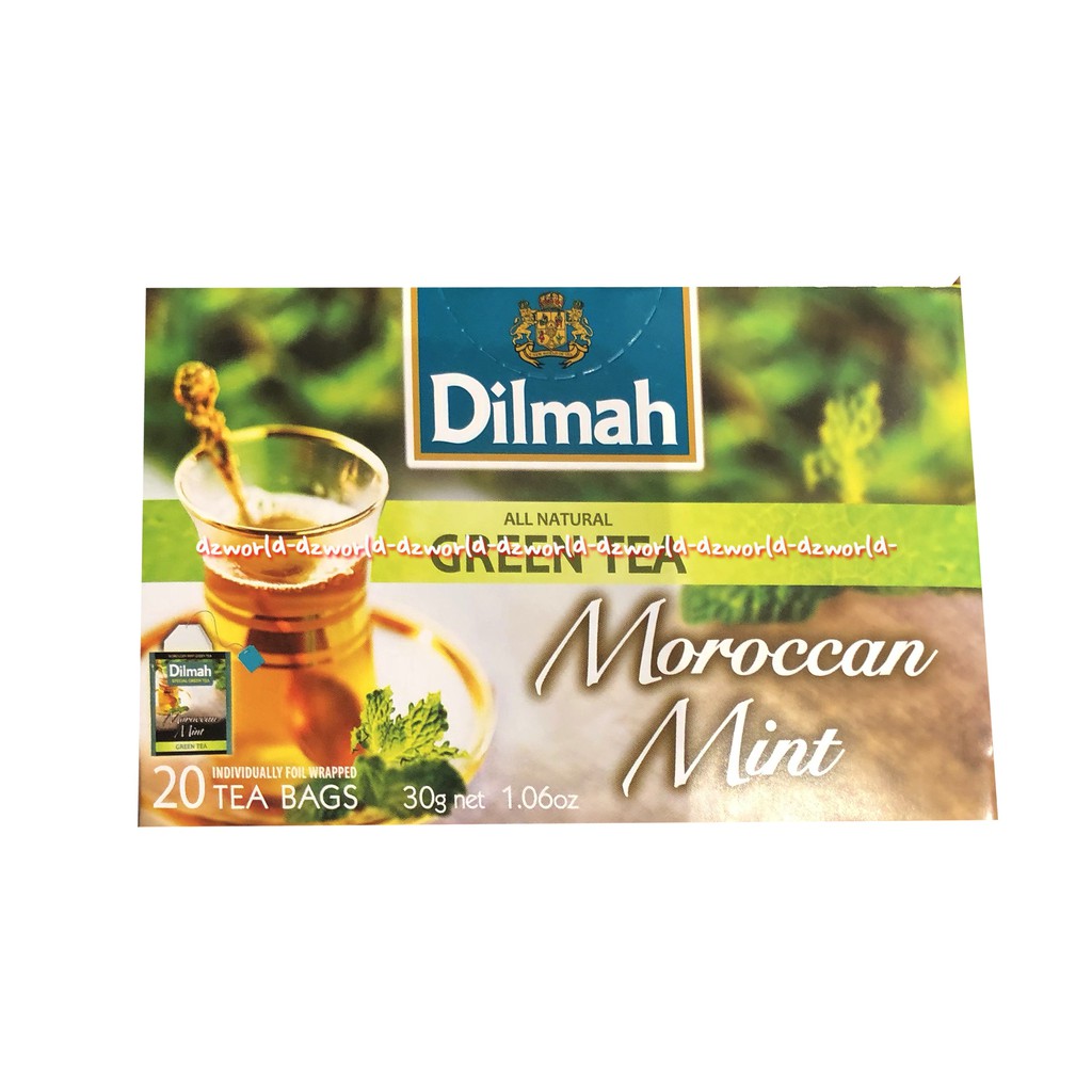 Dilmah Green Tea Moroccan Mint 20Tea Bag Dil Mah Daun Pepermint Teh Hijau