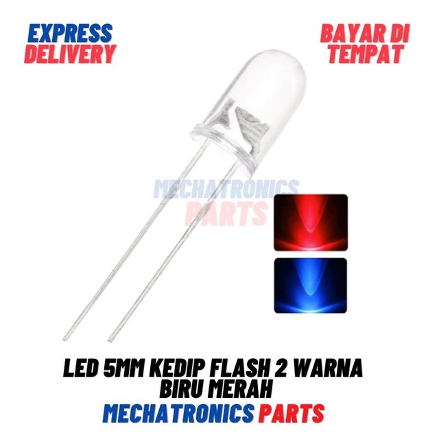 [DSP-9305] LED 5MM FLASH 2WARNA BIRU MERAH