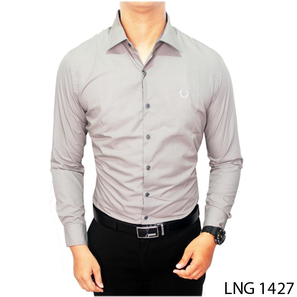 Kemeja Pria Lengan Panjang / Slim Fit Polos | Atasan Kantor Kerja Dewasa (COMB)