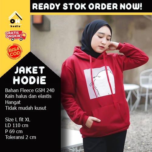 SWEATER HOODIE PANDA JAKET PRIA WANITA BAHAN  FLEECE