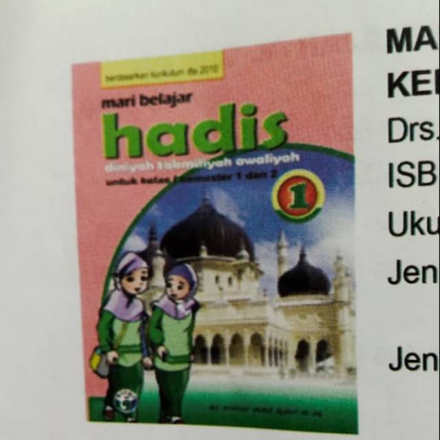 Jual Buku Mari Belajar HADIS DTA KELAS 1 SEMESTER 1&2 DINIYAH ...