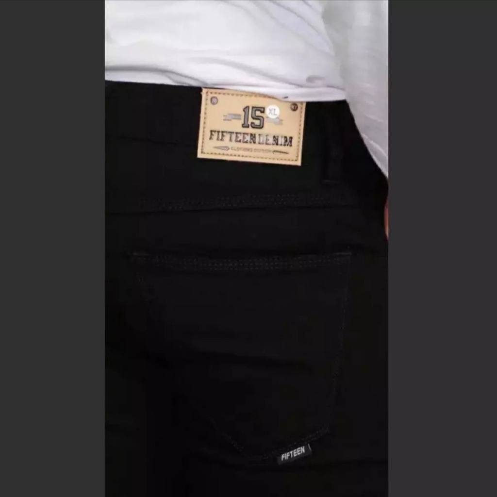 Celana Jeans Hitam Pekat / Celana Jeans Pria / Celana Jeans Slimfit Ngaret / Celana Jeans Hitam Nomi