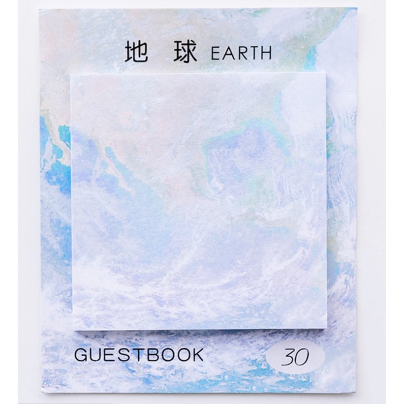 Sticky Note Lucu Post It Note Memo Kertas Tempel Note Tempel Sticky Notes Transparan Galaxy Gradient Gradasi Planet Scrapbook Jurnal Label Index Catatan Sekolah Kantor Office Deco Cute Lucu Imut-Earth