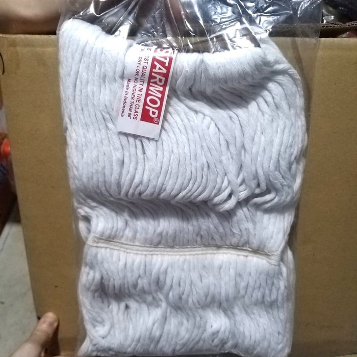 Refill Pel Starmop Sumbu (Awet dan Tebal) Kain Katun Putih Pel Jepit