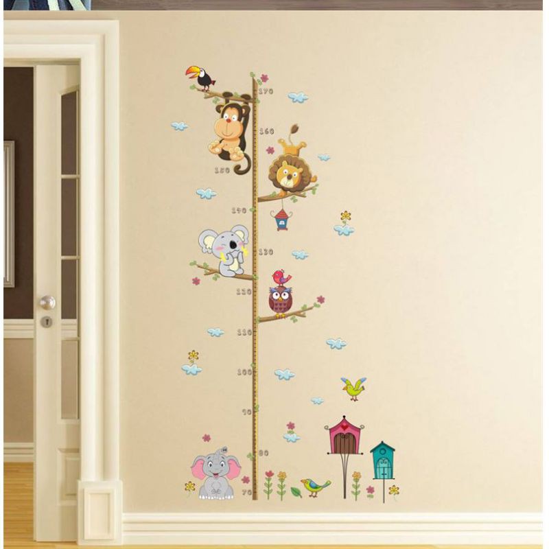 (MAINANKYU) Stiker Dinding Pengukur Tinggi Badan Anak Lucu Wall Sticker Room Dekorasi Interior Wallpaper