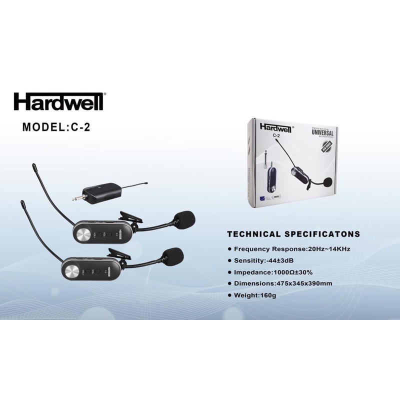 mic wireless clip on hardwell c 2 . hardwell c2