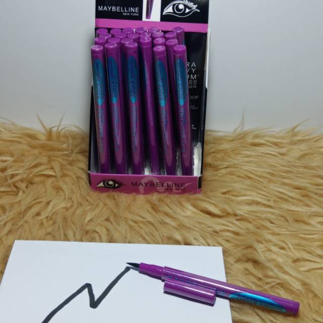 [ECER] EYELINER / EYE LINER MAYBELLINE NEW YORK VOLUME EXPRESS 24H WATERROOF COVER BIRU/UNGU/KUNING