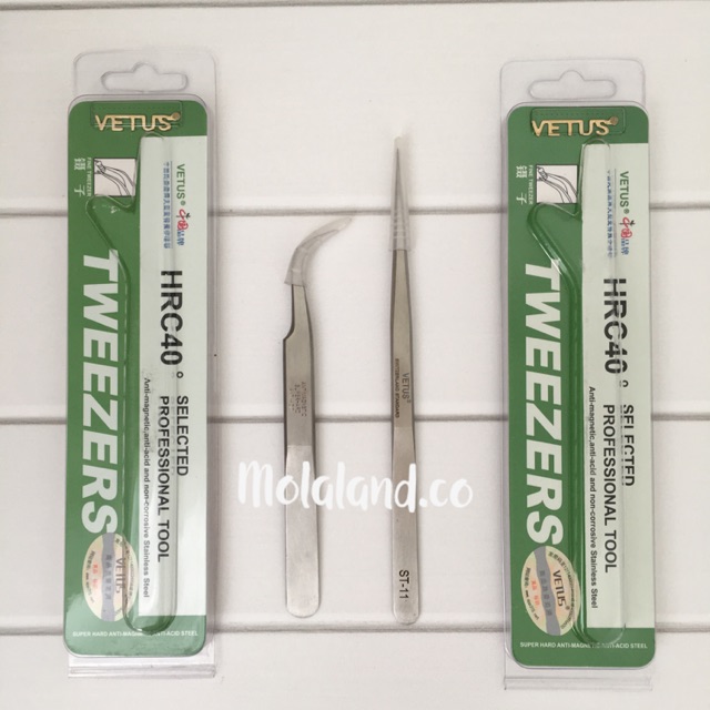 PINSET VETUS ORI SILVER TWEEZERS ALAT EYELASH EXTENSION SAMBUNG BULUMATA