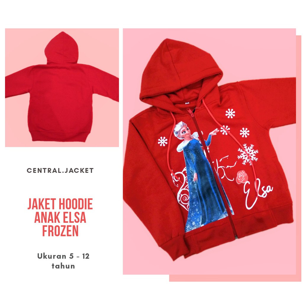 Jaket Anak Perempuan Princess Elsa - Sweater Hoodie Anak Tebal Musim Dingin - CENTRAL JACKET