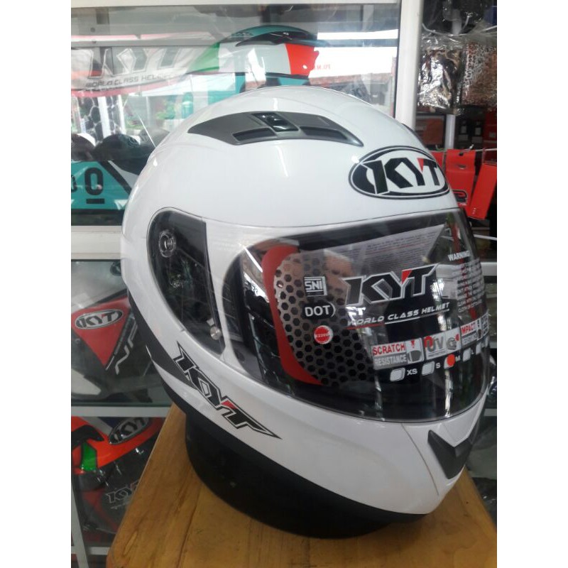 Helm Full Face KYT FALCON 2 WHITE SOLID