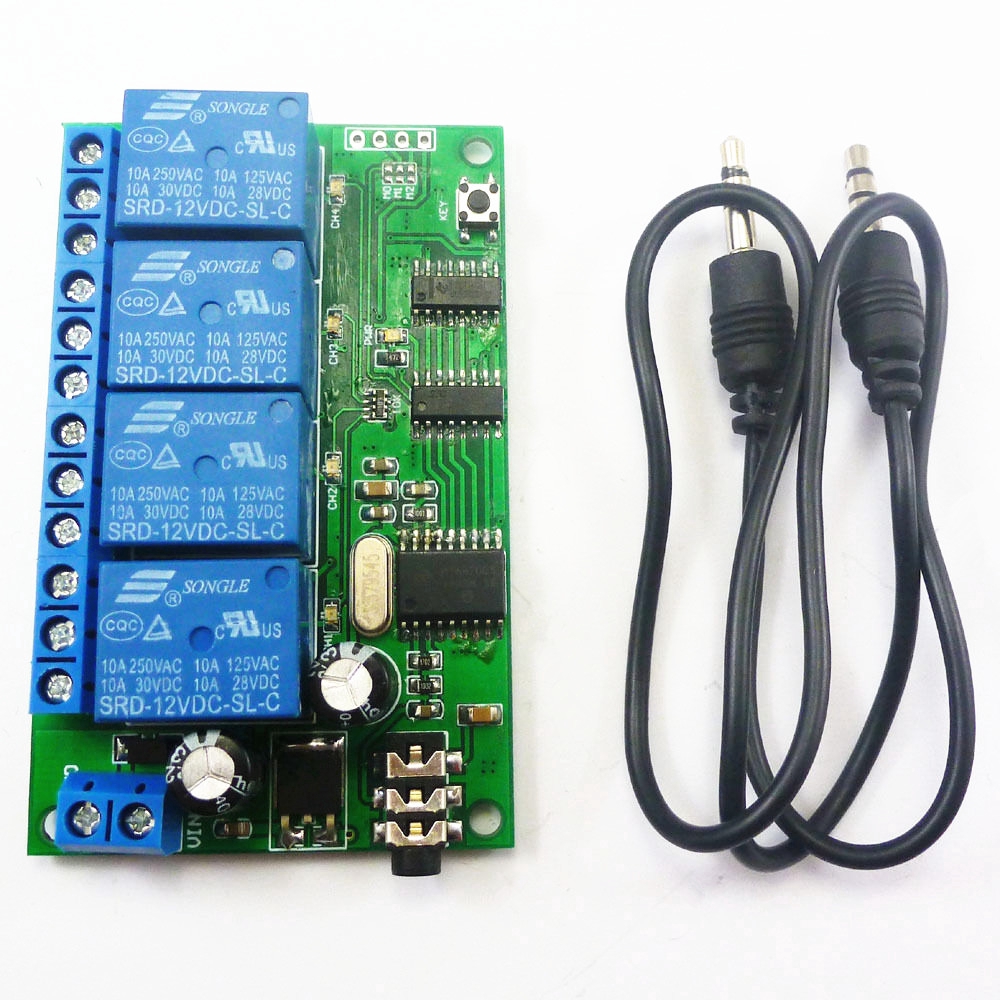 〖Factory Supplier/COD〗| ad22b04 12V 4CH mt8870 DTMF Modul Relay Decoder Signal Remote Control PLC