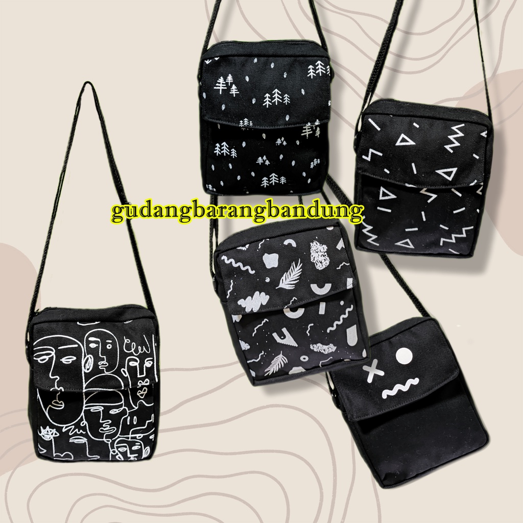 Sling Bag Kanvas Hitam dengan Resleting dan Motif Terbaik: Gaya yang Stylish untuk Aktivitas Anda!