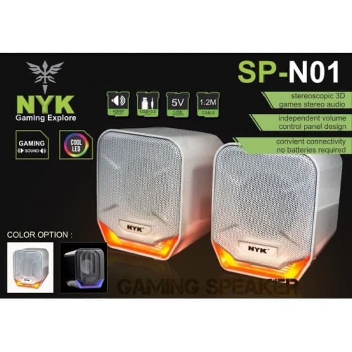 speaker gaming NYK SP-N01 speaker aktif PC Laptop NYK 3.5mm usb-NYK SP-N01