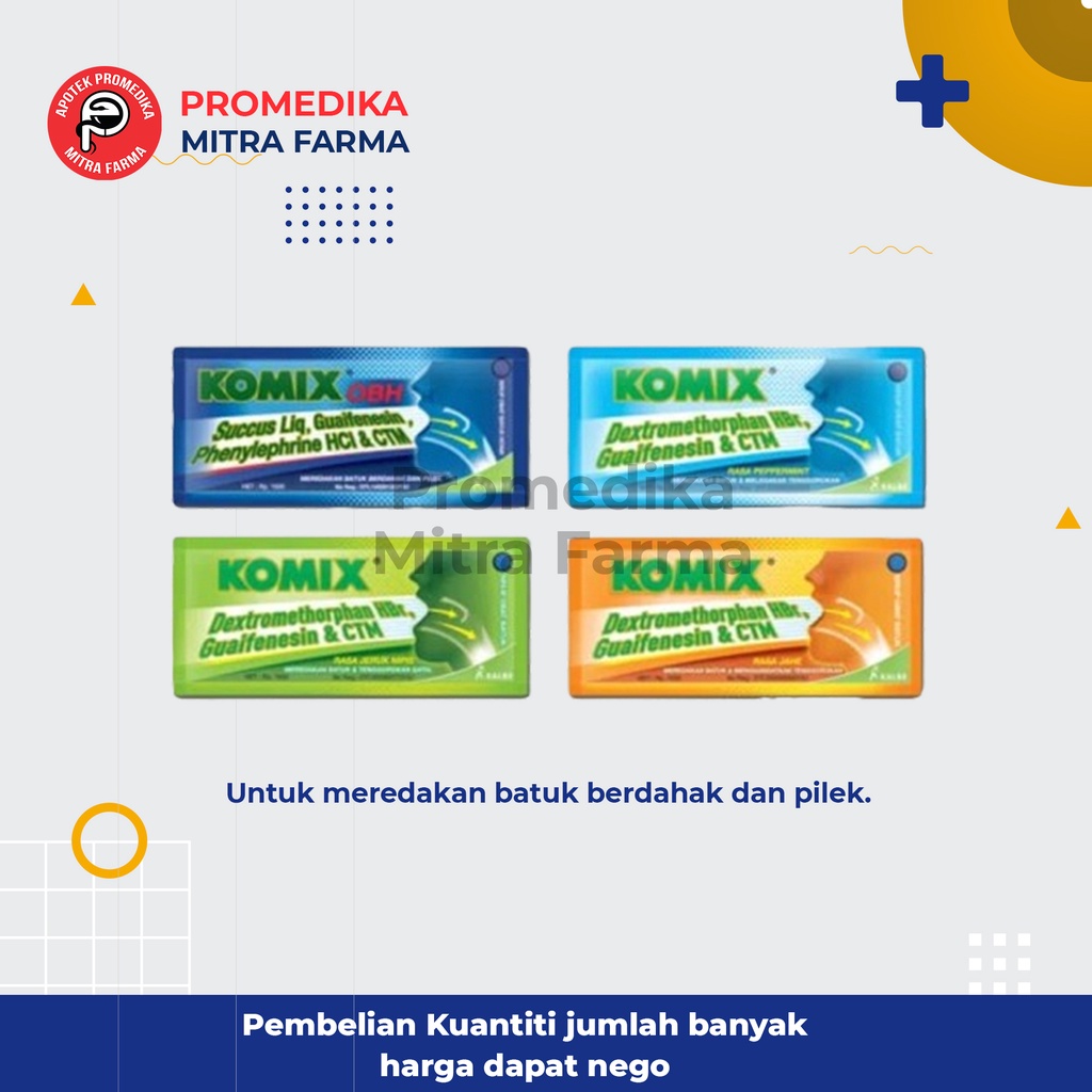 

Komix OBH PE Cair / Sachet / Obat Batuk Berdahak dan Pilek Herbal