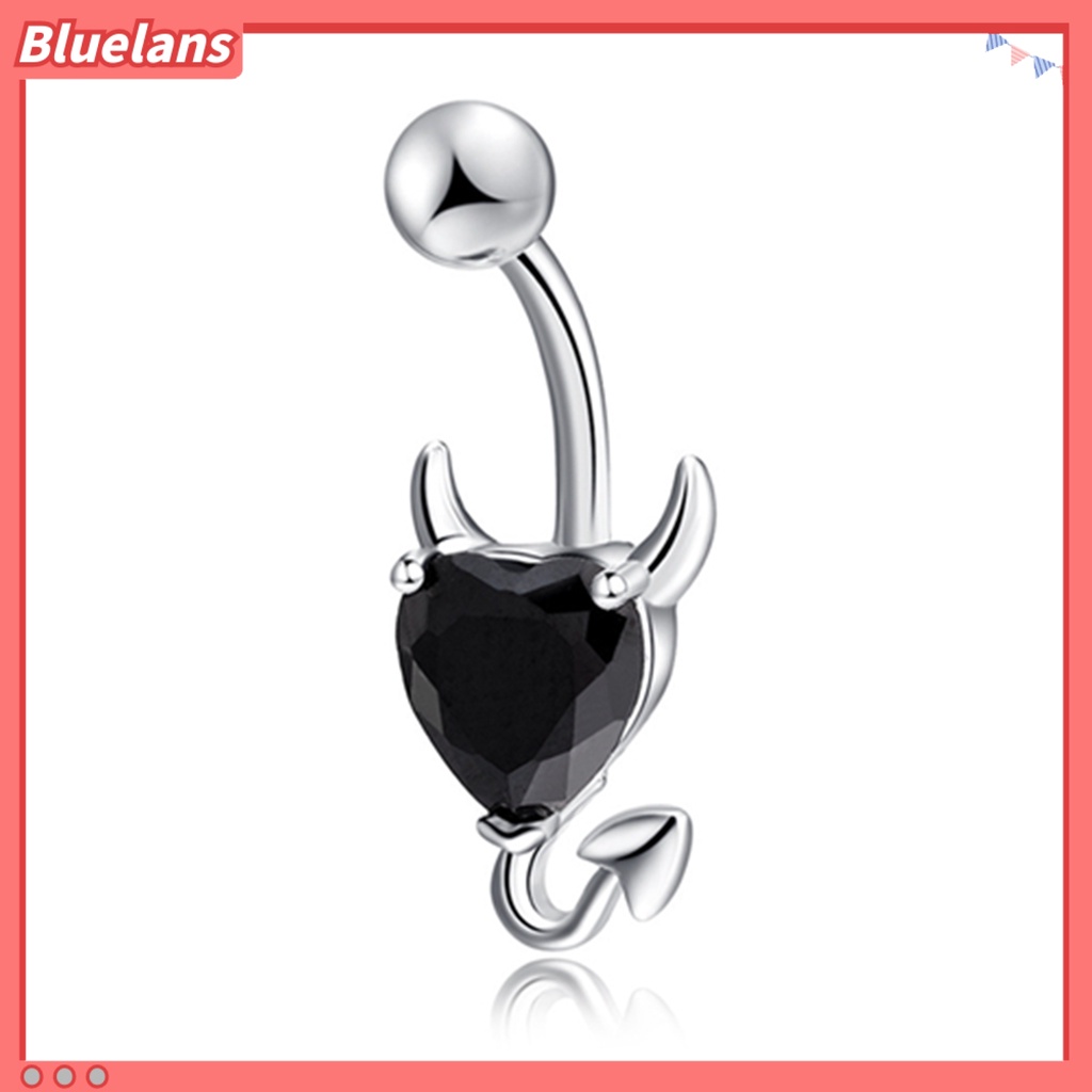 Bluelans Fashion Sexy Heart Shape Navel Belly Button Ring Rhinestone Body Piercing Jewelry