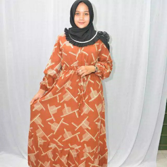 Gamis Twill Batik Terbaru Abstrak Malam