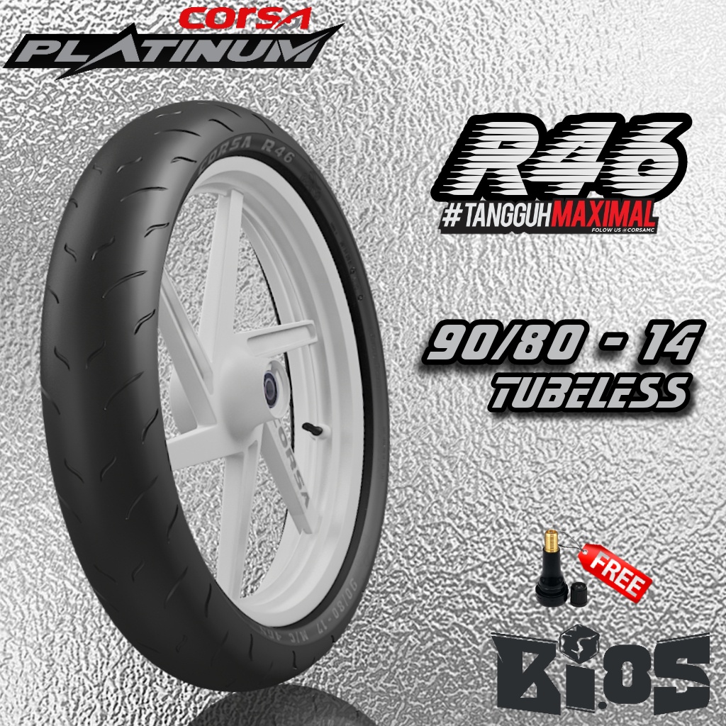 BAN CORSA PLATINUM R46 90/80-14 TUBLESS BAN RACING SOFT COMPOUND MATIC