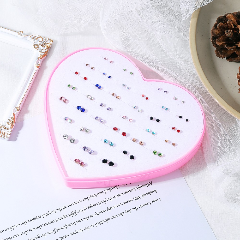 36 Pasang / Set Anting Stud Bentuk Kartun Hewan Bunga Warna-Warni Bahan Plastik Untuk Wanita