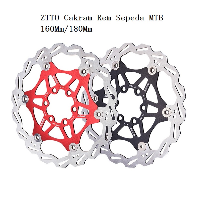 ZTTO Cakram Rem Sepeda MTB 160Mm/180Mm Cakram Rem Floating Bahan Baja Tahan Karat, Cakram Mengambang Suku Cadang Sepeda MTB Pengereman Hidrolik