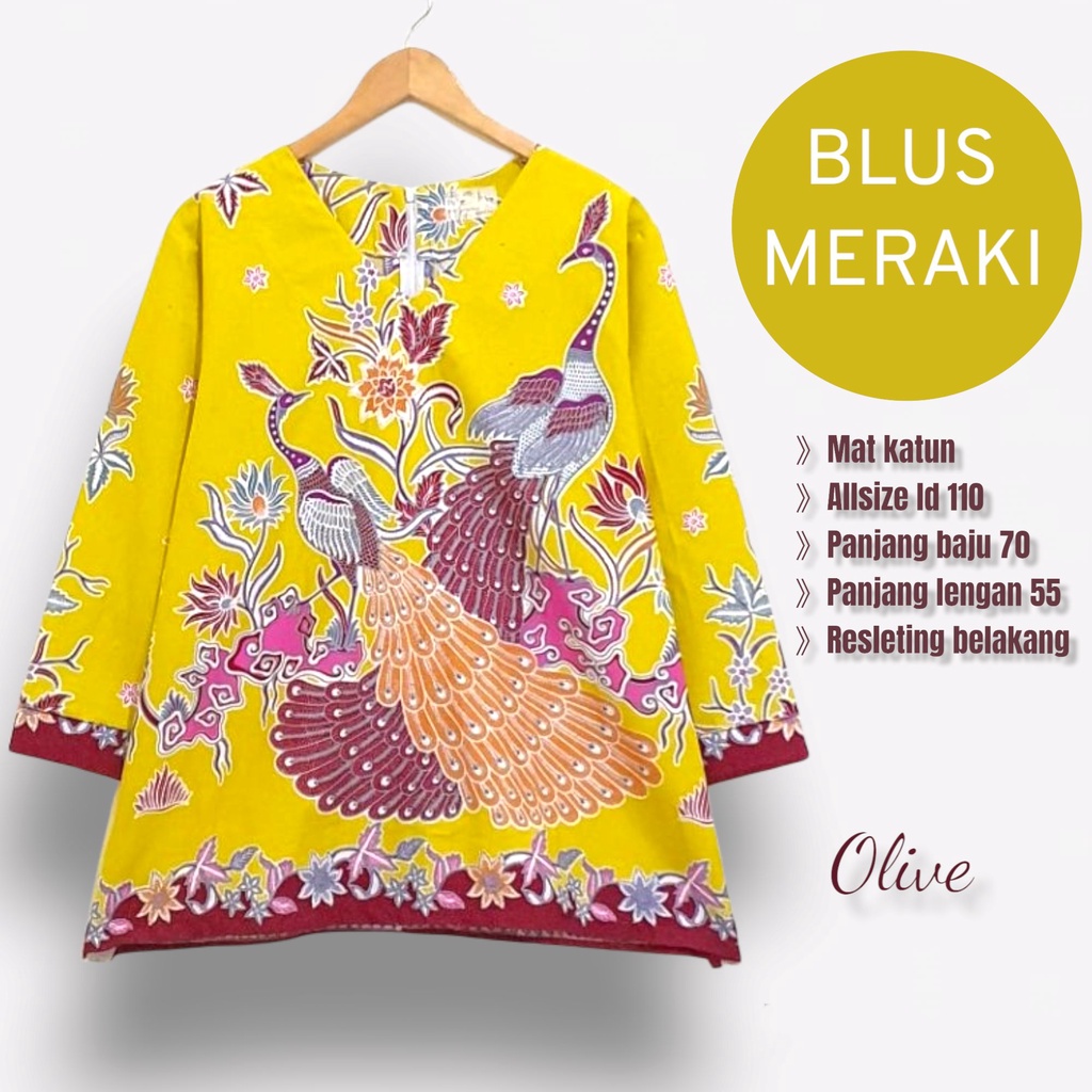Blus meraki batik solo atasan kerja