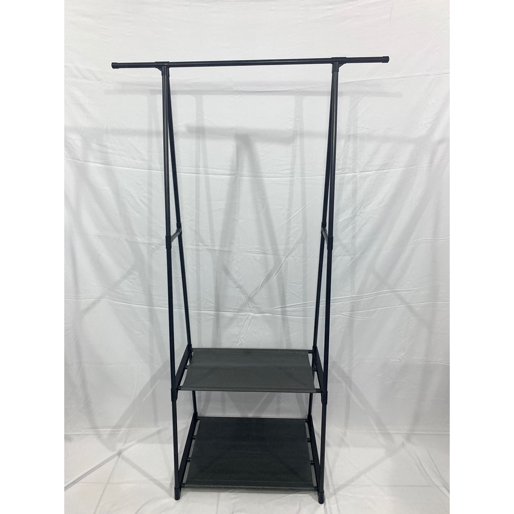 Triangle Stand hanger rak pakaian 4 roda Serbaguna