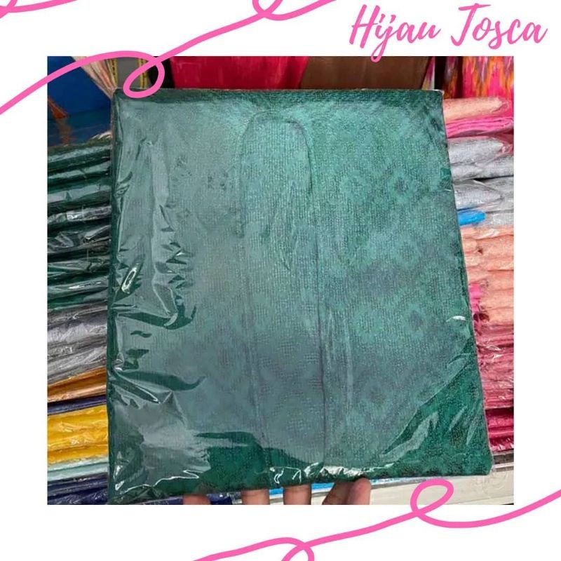 Baju Bodo Sutra Kristal Hijau Polos Lengan Panjang