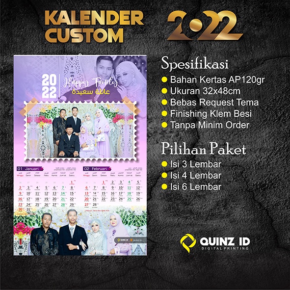 

TERMURAH!!! Kalender Dinding Custom isi 6 Lembar