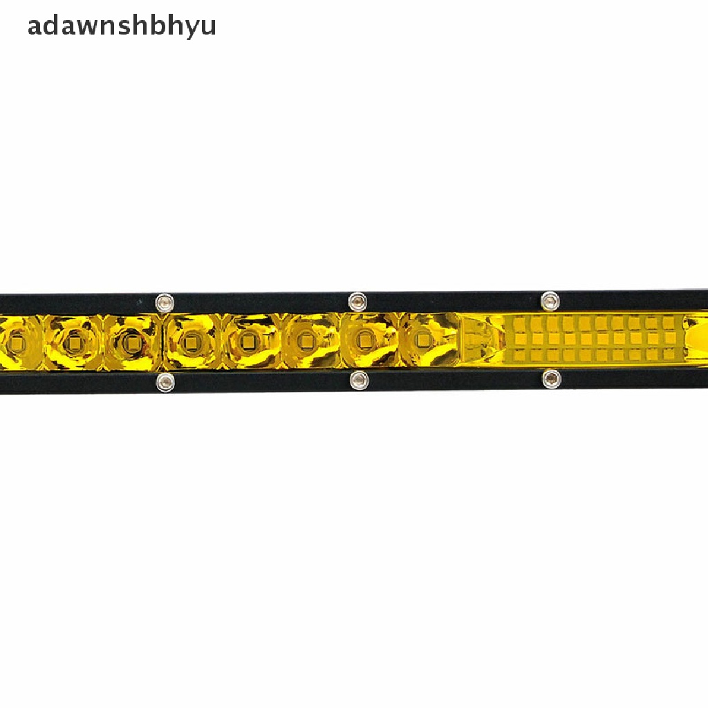 Adawnshbhyu Kuning Ultra Slim 20 ''200w Baris Tunggal Lampu Kerja LED Bar Offroad Truck Amber