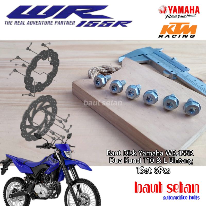 Baut Set Disk Depan Yamaha WR 155 Dua Kunci /Baut Set Dick Depan Yamaha WR-155